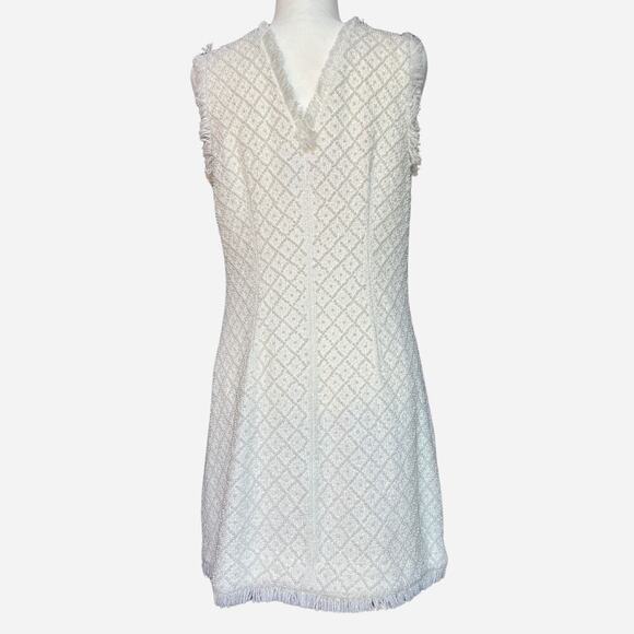 BHLDN White Ella Pearl Beaded Tweed Dress - Picture 7 of 11